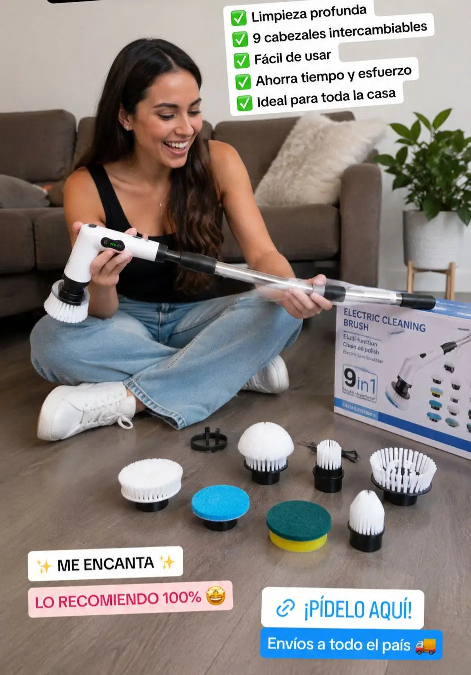 Cepillo De Limpieza Eléctrico 9 En 1